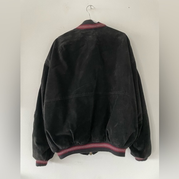 vintage Genel London Suede Leather Bomber Jacket - Picture 5 of 12